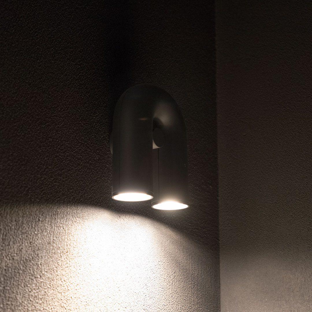 Futemos Wall Lamp U-shaped Design LED Metal, Black/Blue/Gray/Red, Bedroom