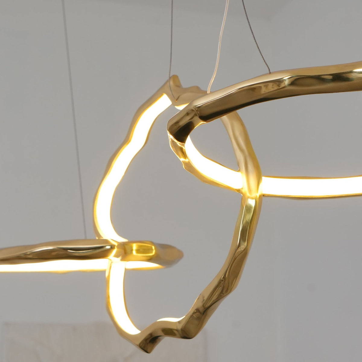 Cloud Orbit Brass Ring Chandelier
