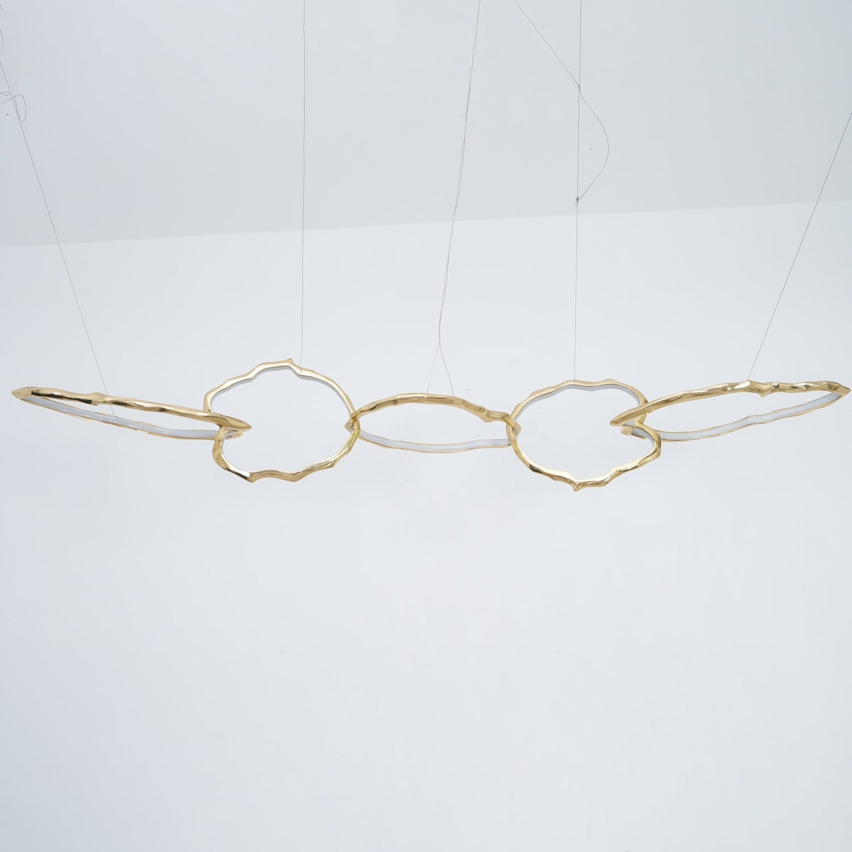 Cloud Orbit Brass Ring Chandelier