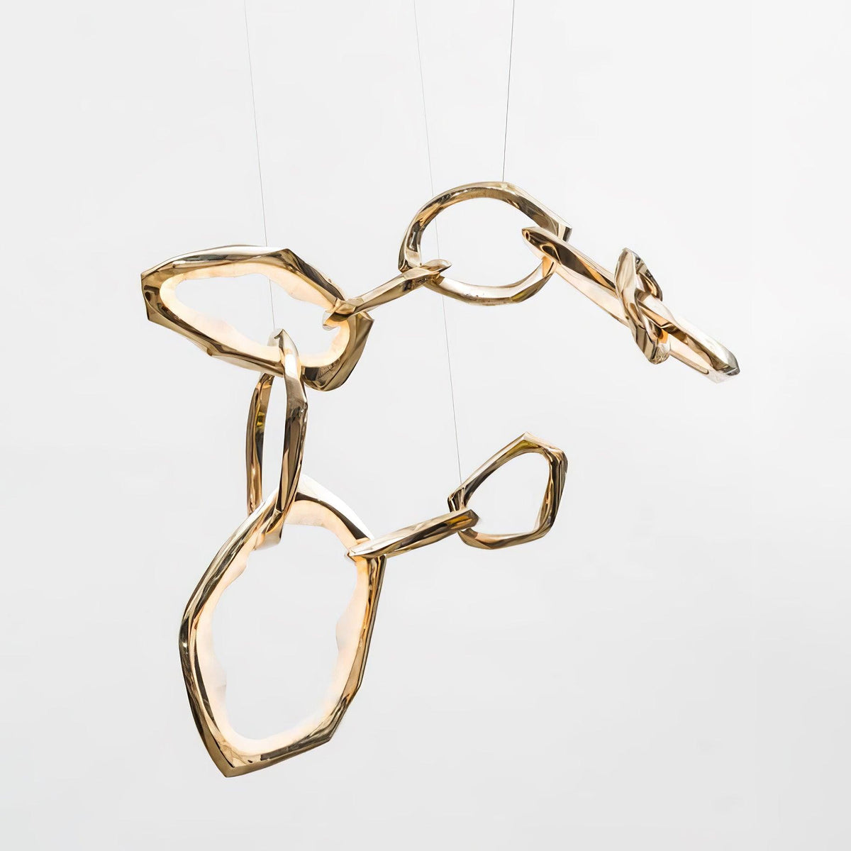 Cloud Orbit Brass Ring Chandelier