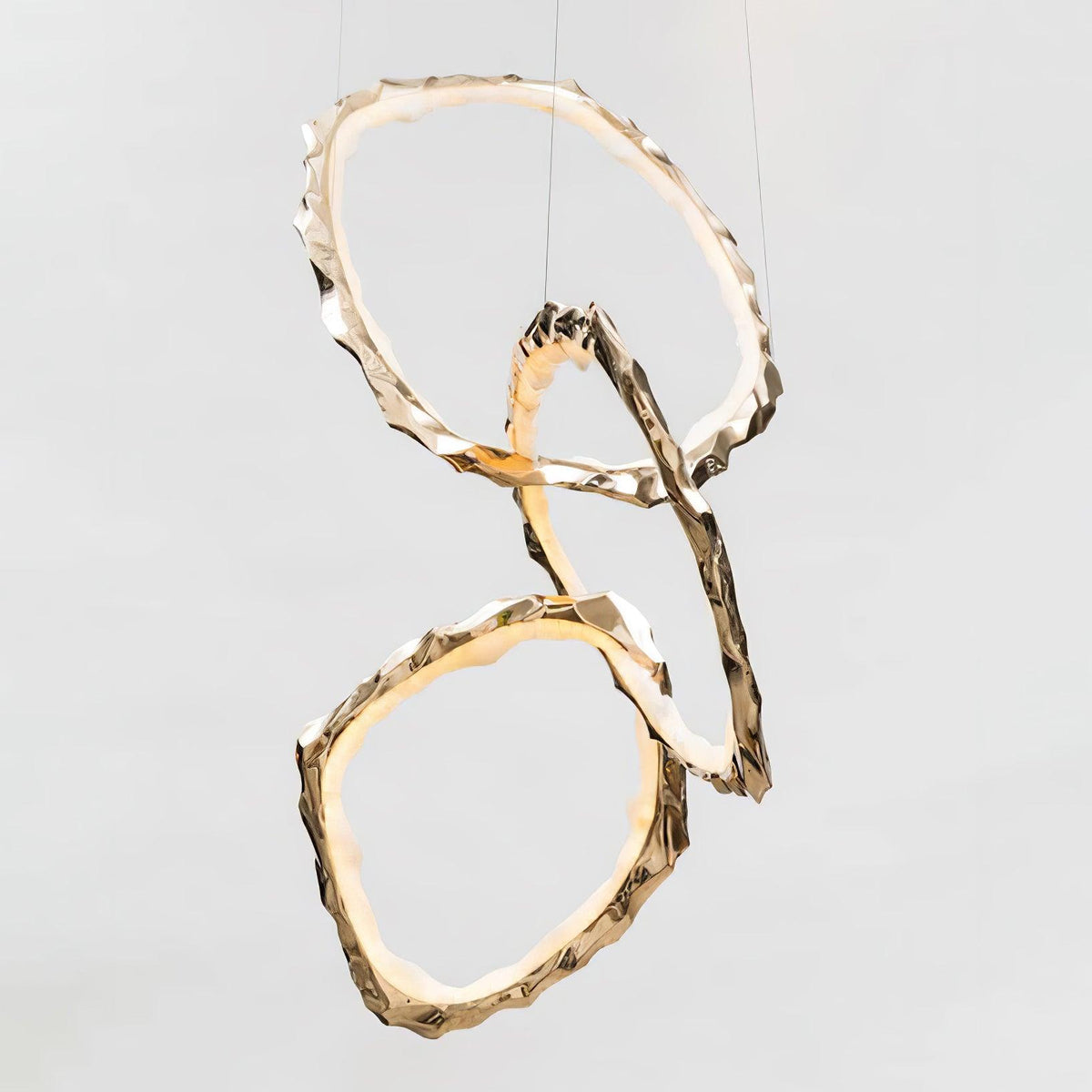 Cloud Orbit Brass Ring Chandelier