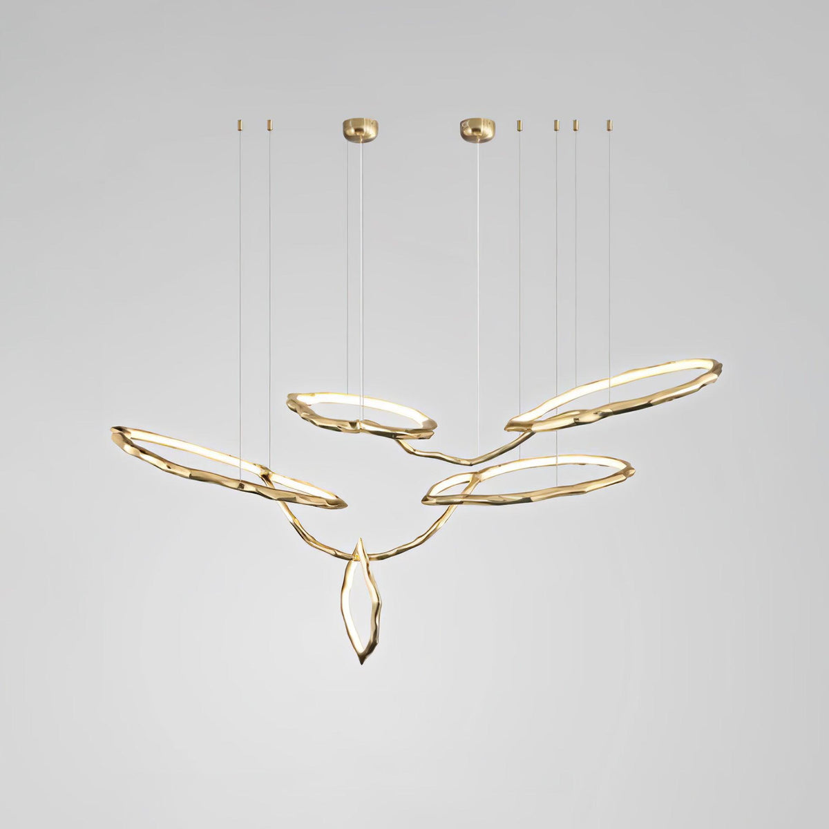 Cloud Orbit Brass Ring Chandelier