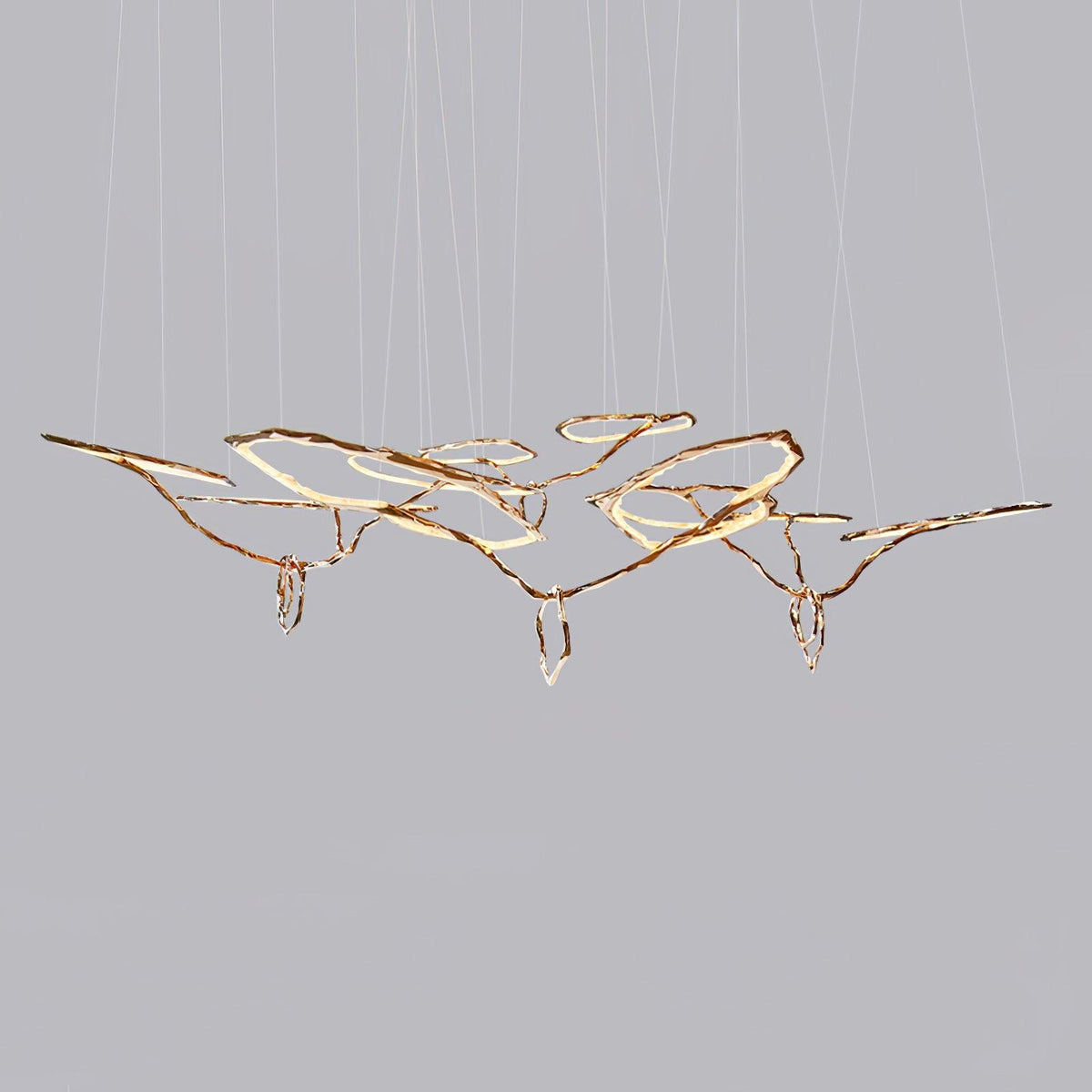 Cloud Orbit Brass Ring Chandelier
