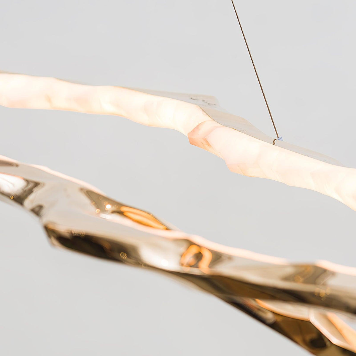 Cloud Orbit Brass Ring Chandelier