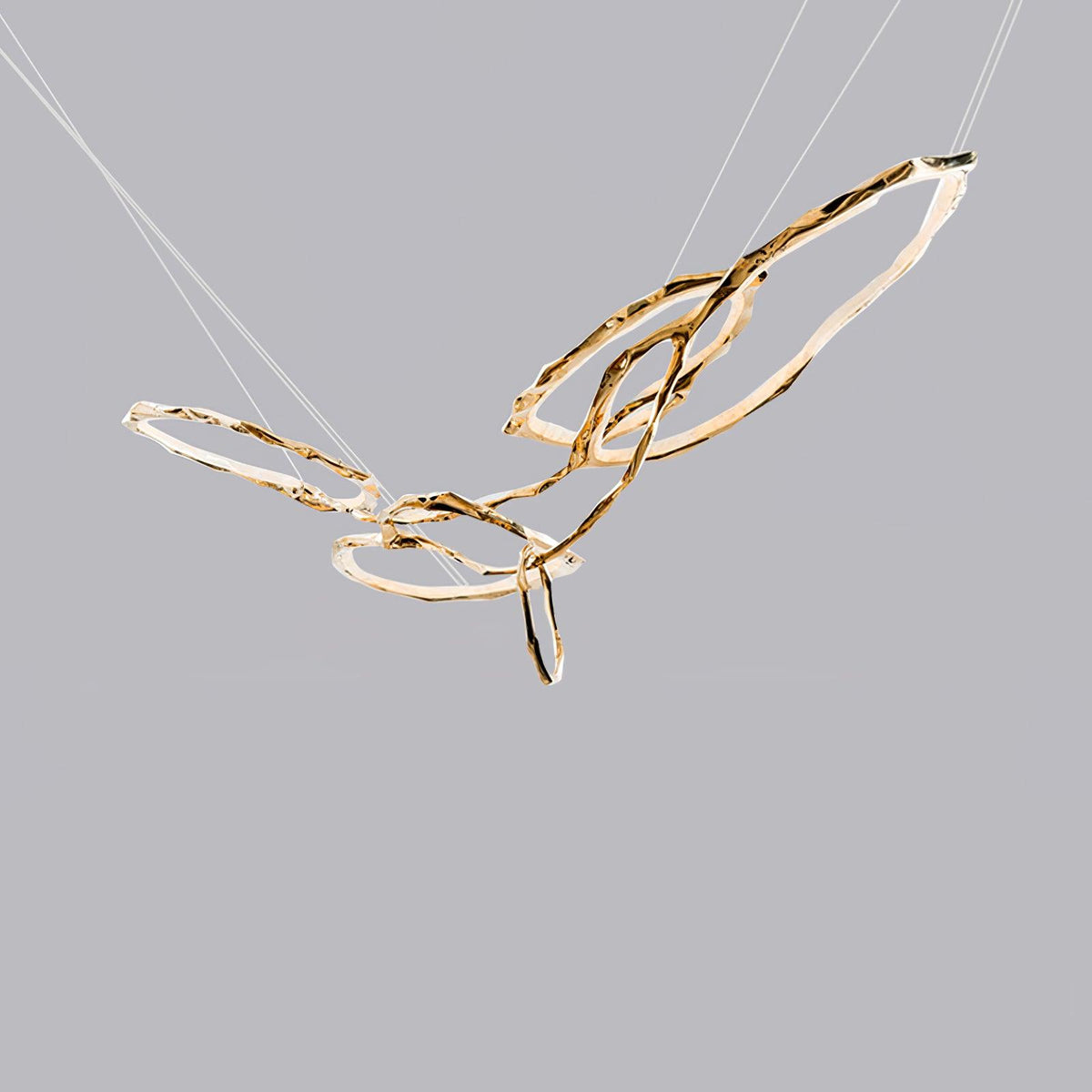 Cloud Orbit Brass Ring Chandelier