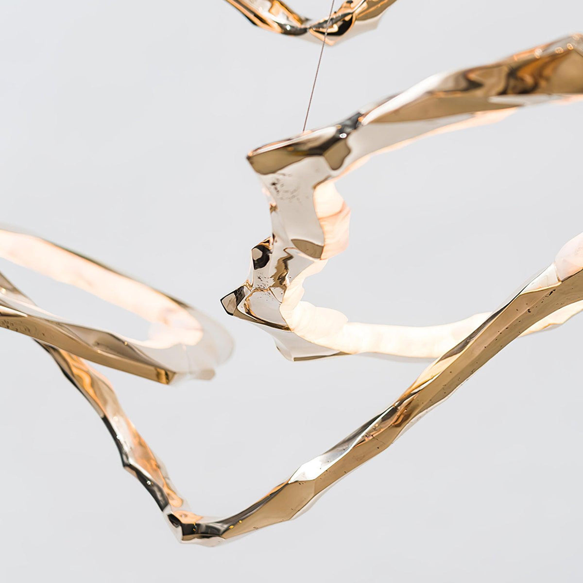 Cloud Orbit Brass Ring Chandelier