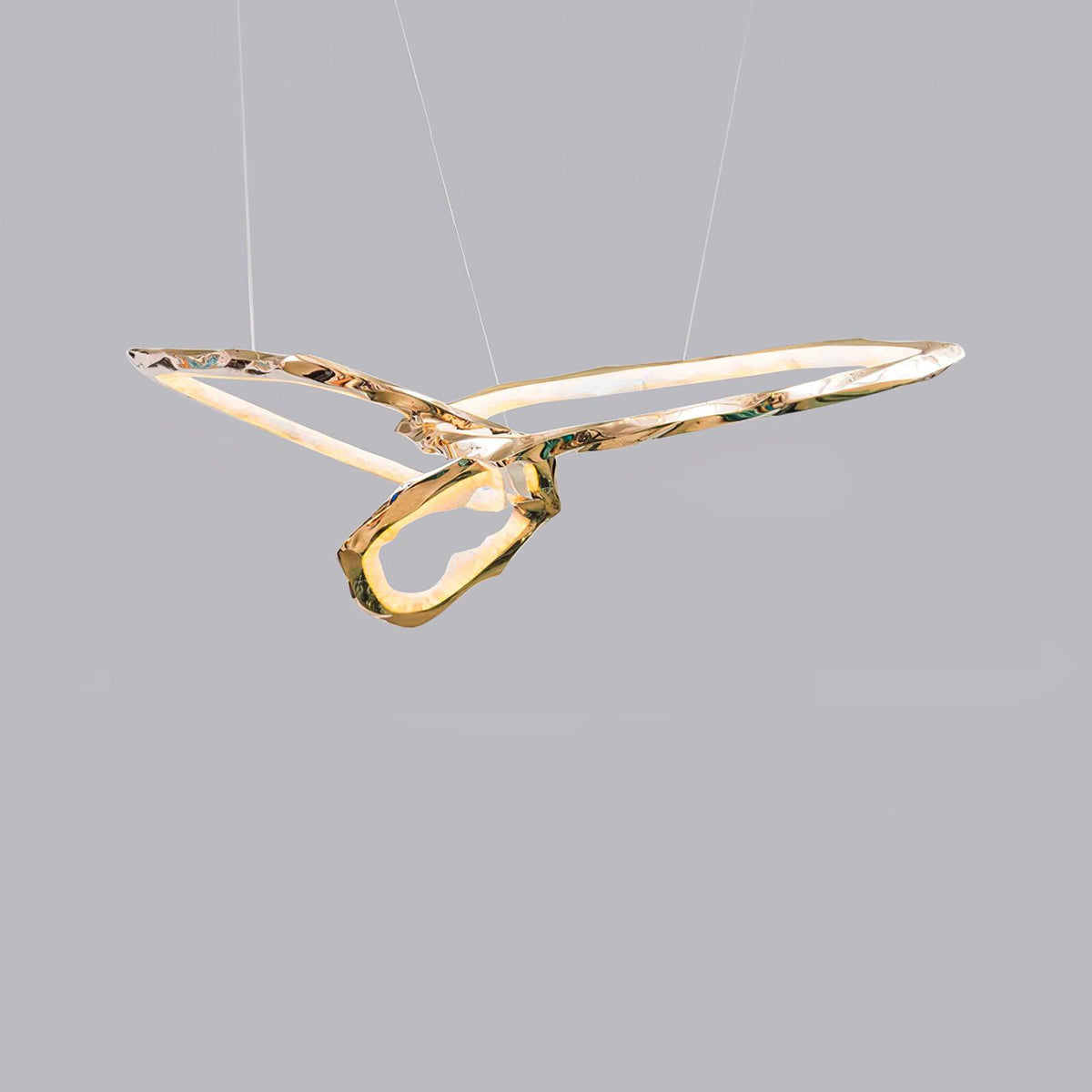 Cloud Orbit Brass Ring Chandelier