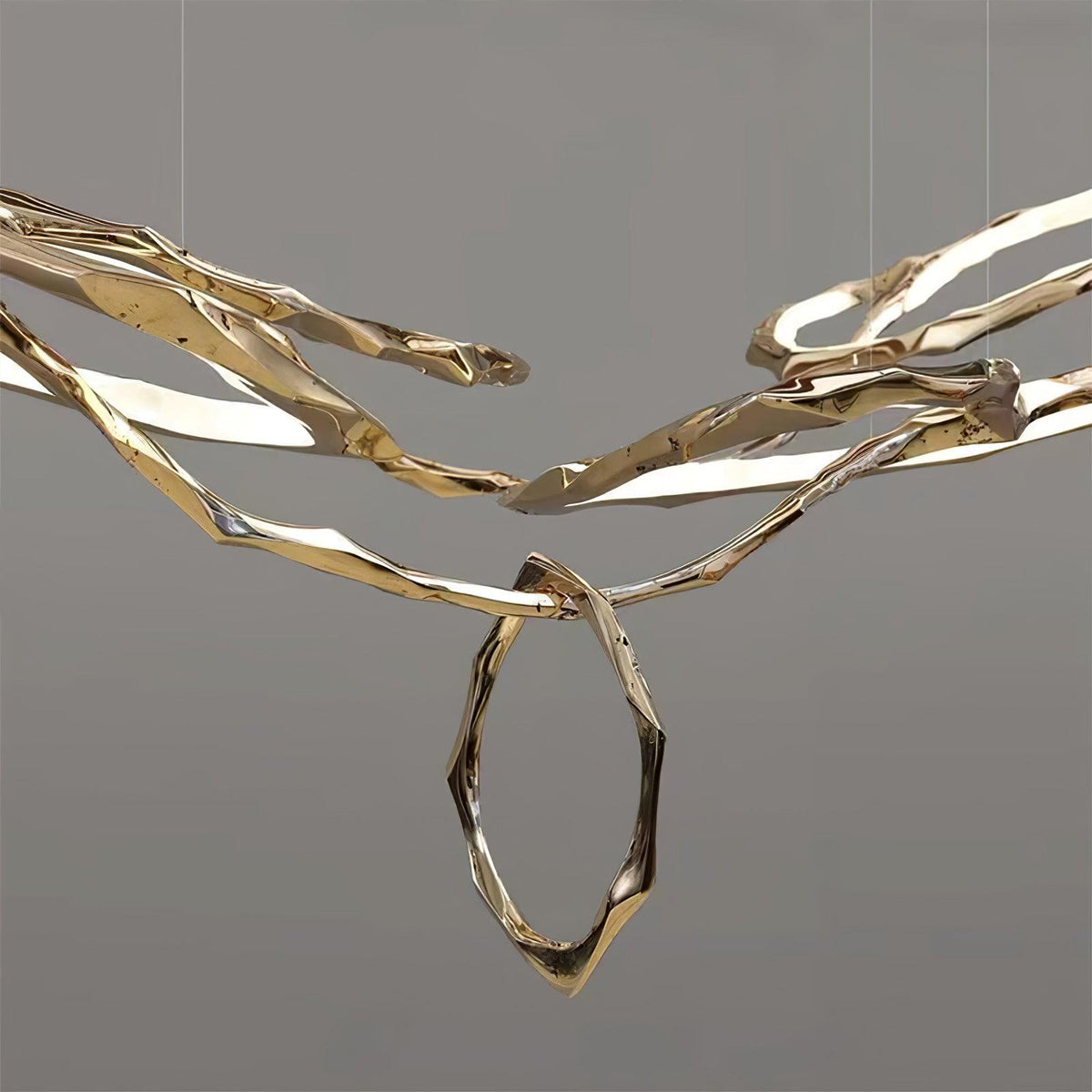 Cloud Orbit Brass Ring Chandelier