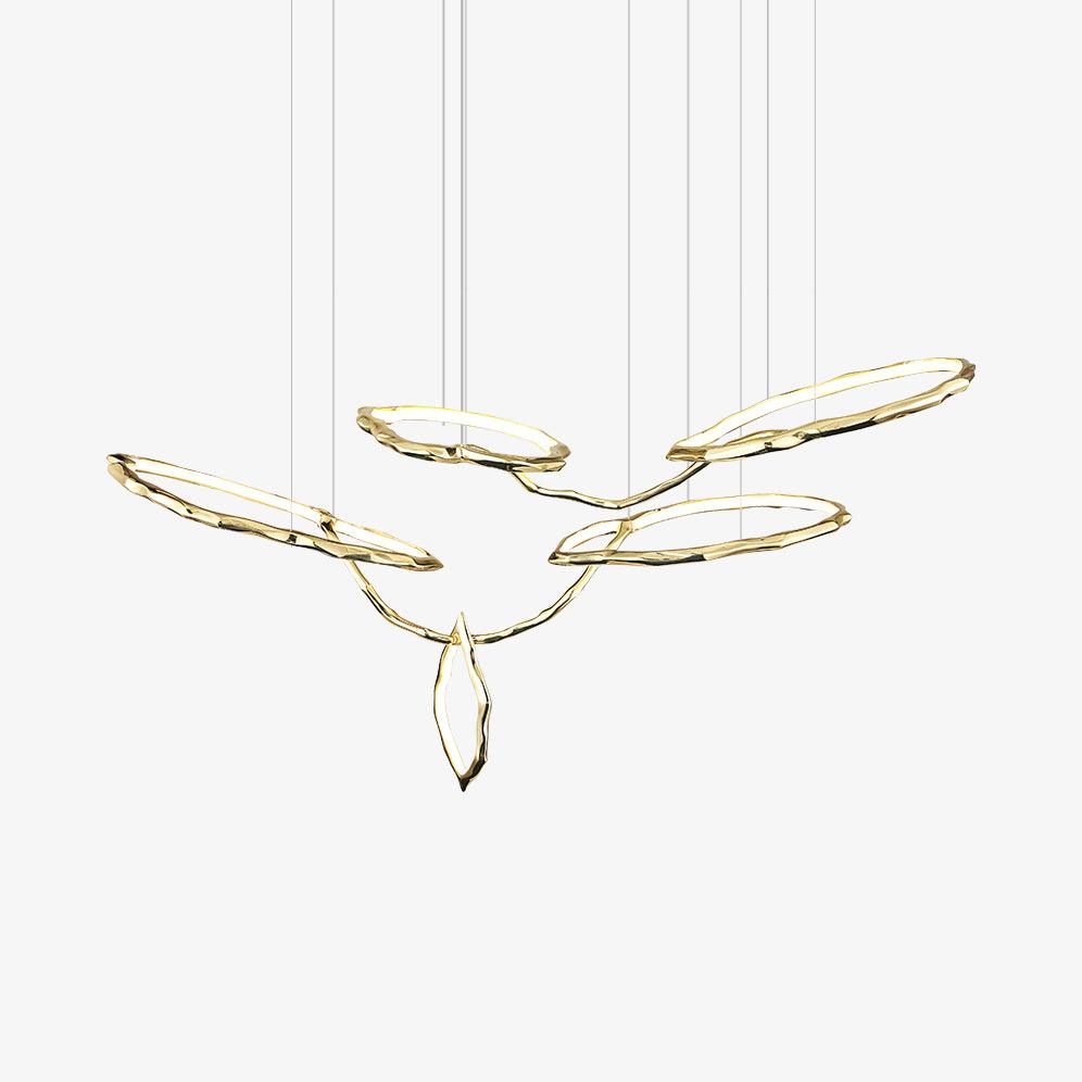 Cloud Orbit Brass Ring Chandelier