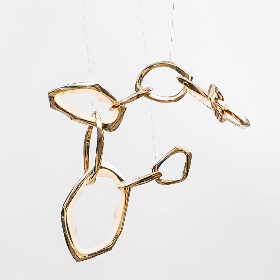 Cloud Orbit Brass Ring Chandelier