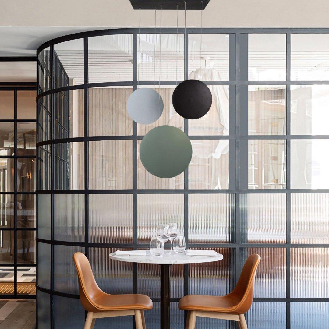 Gatusas Modern Pendant Light, Metal, Black/White/Green/Gray