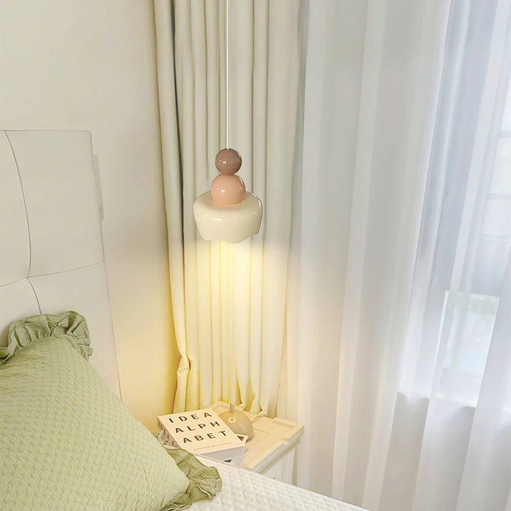 Luvonala Sunny Rain Doll LED Pendant Light Cream Resin Bedroom