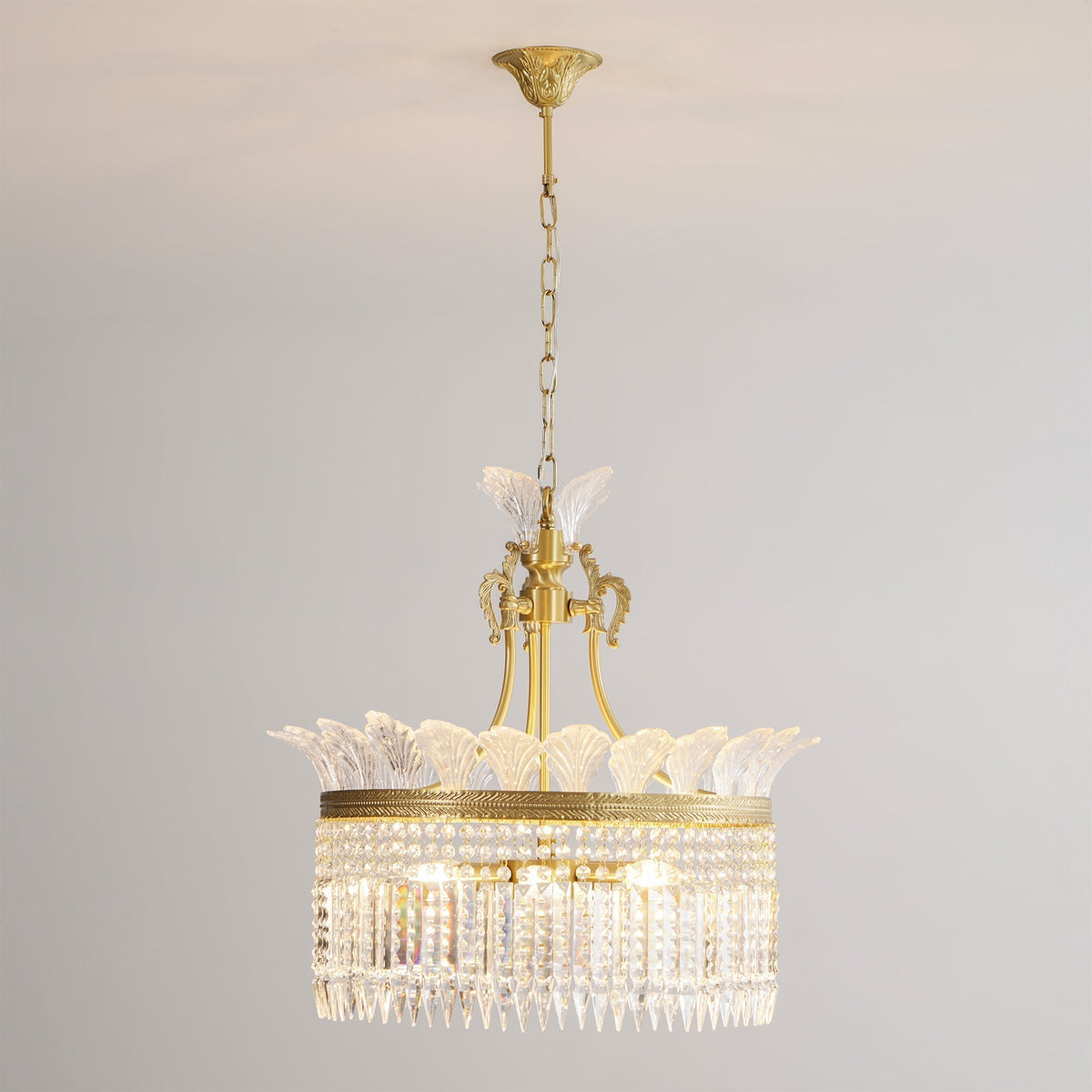 Cabopen Chandelier Brass & Crystal