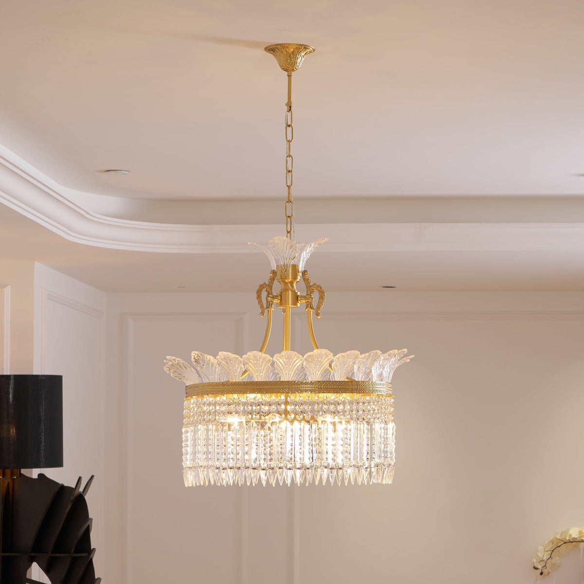 Cabopen Chandelier Brass & Crystal