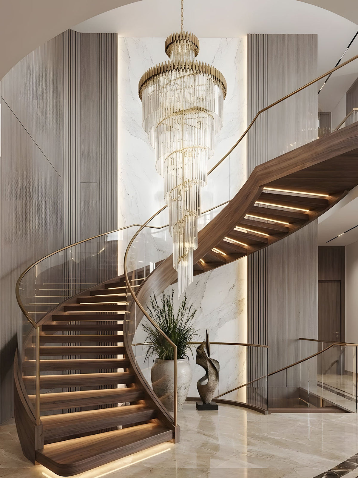 Elyelissa Crystal Spiral Chandelier