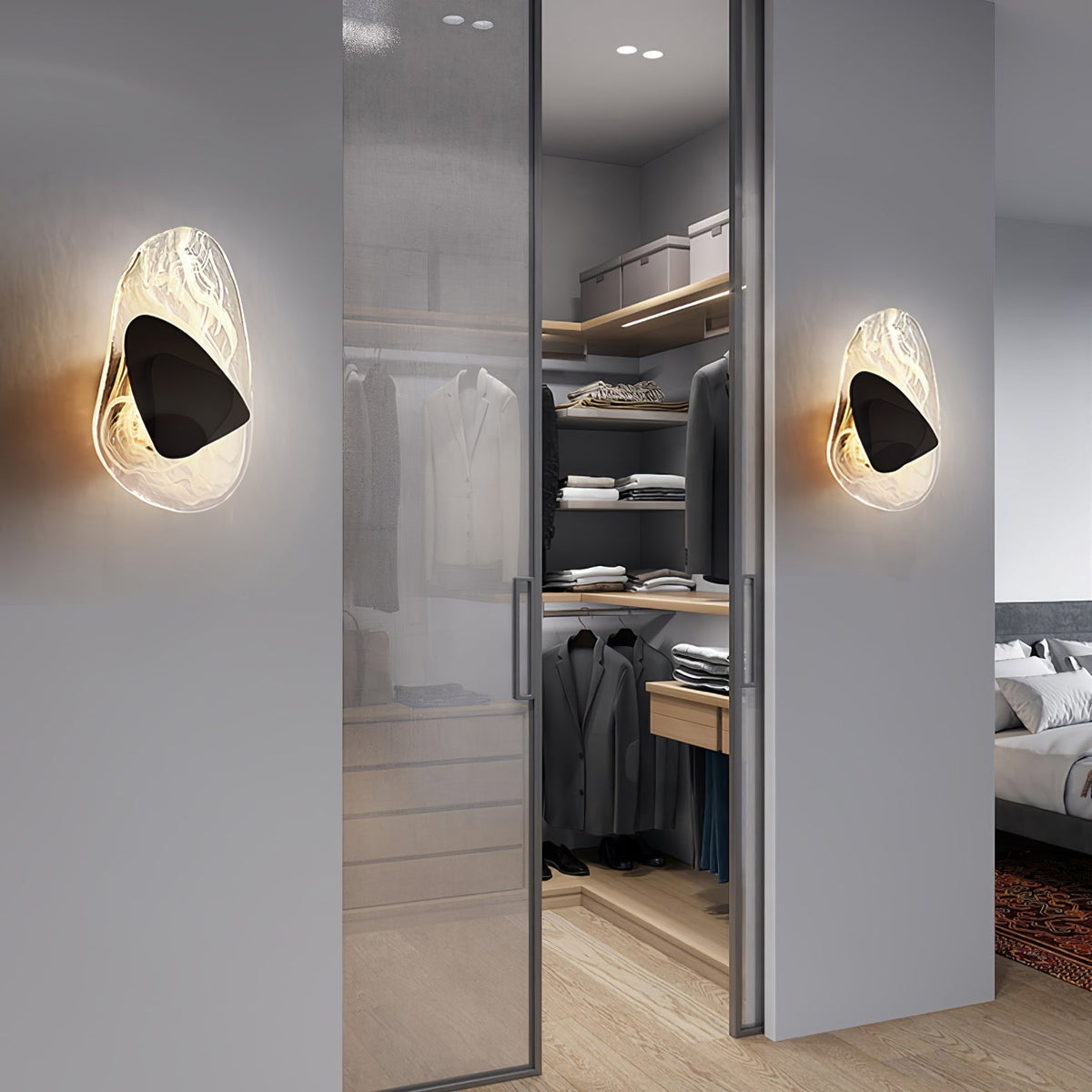 Wuvitos Artistic Black Glass Wall Lamp