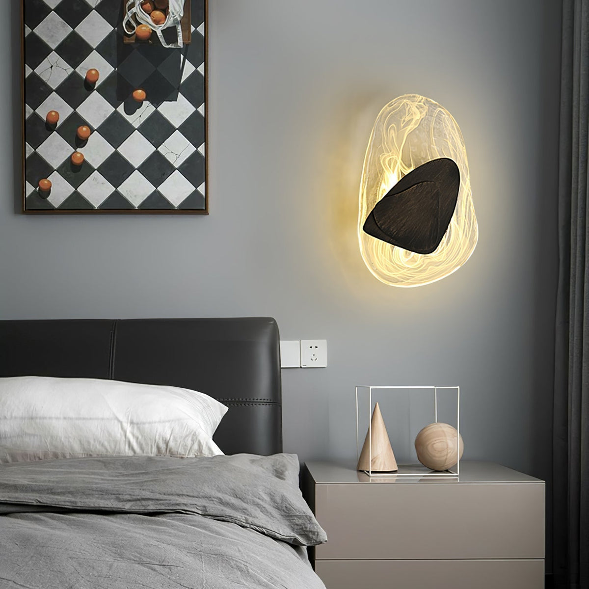 Wuvitos Artistic Black Glass Wall Lamp