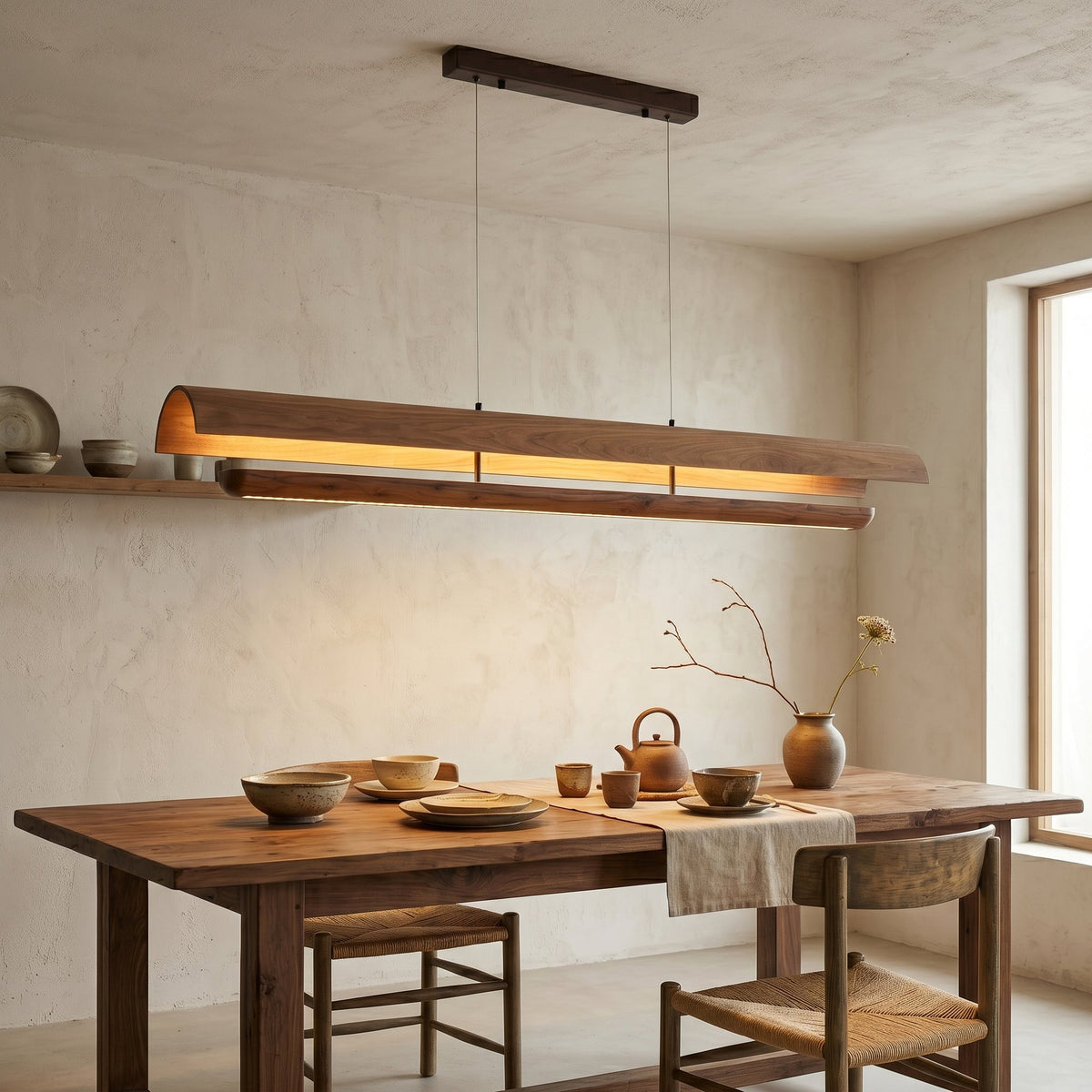 Rinireon wood Linear Chandelier