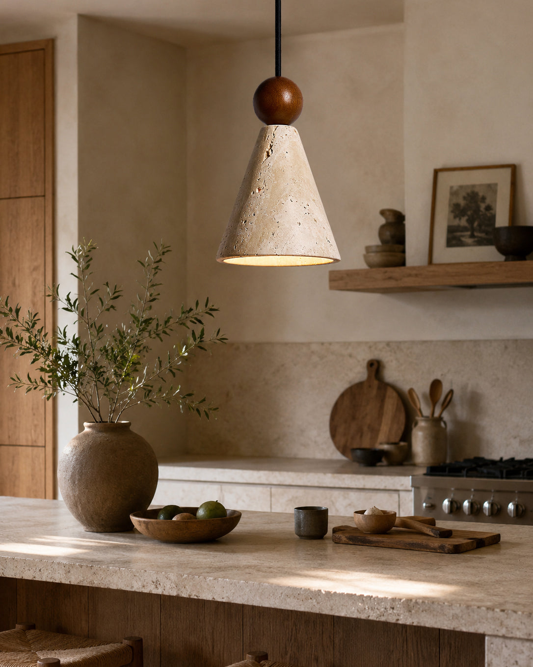 Canyon Travertine Pendant Light