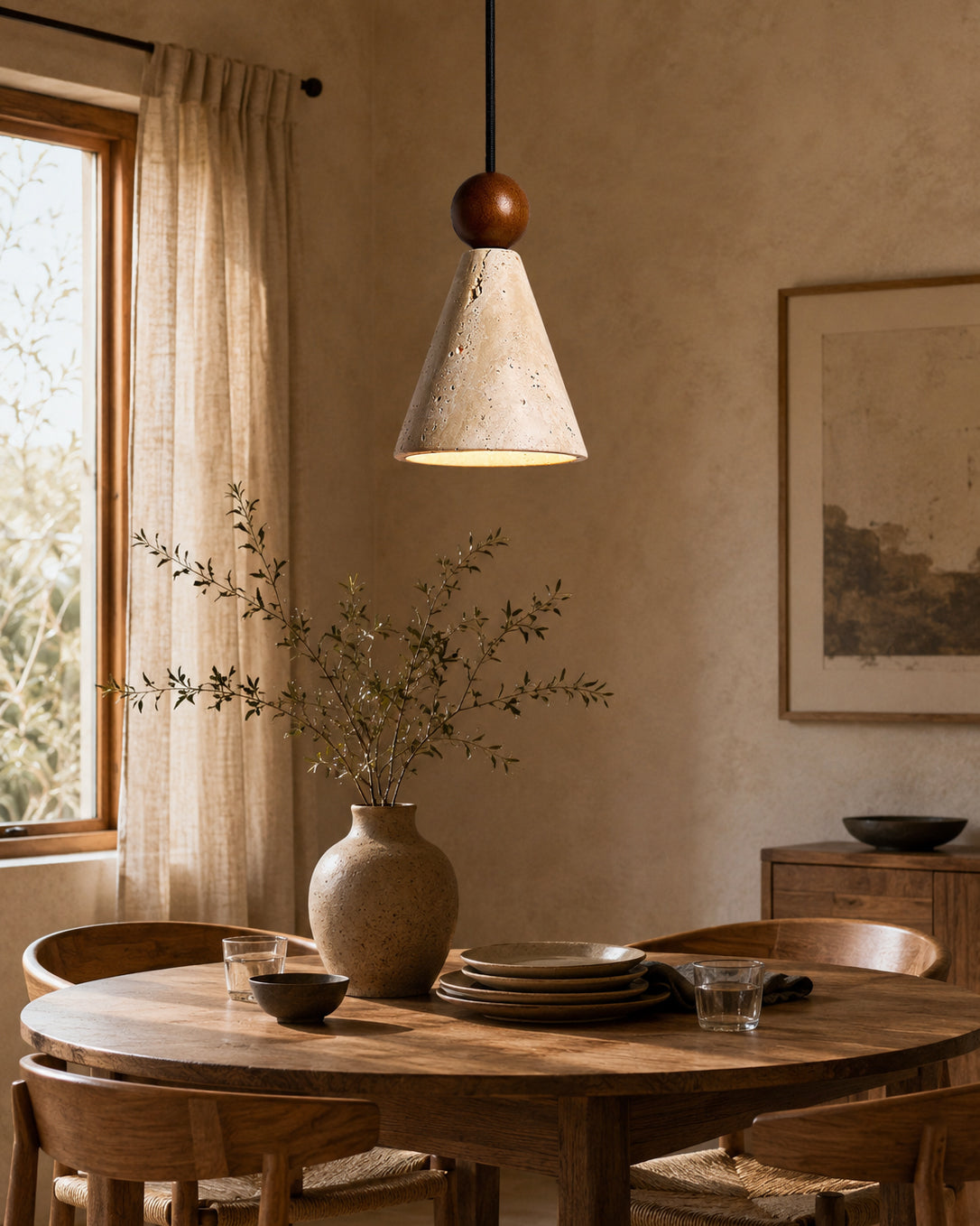 Canyon Travertine Pendant Light