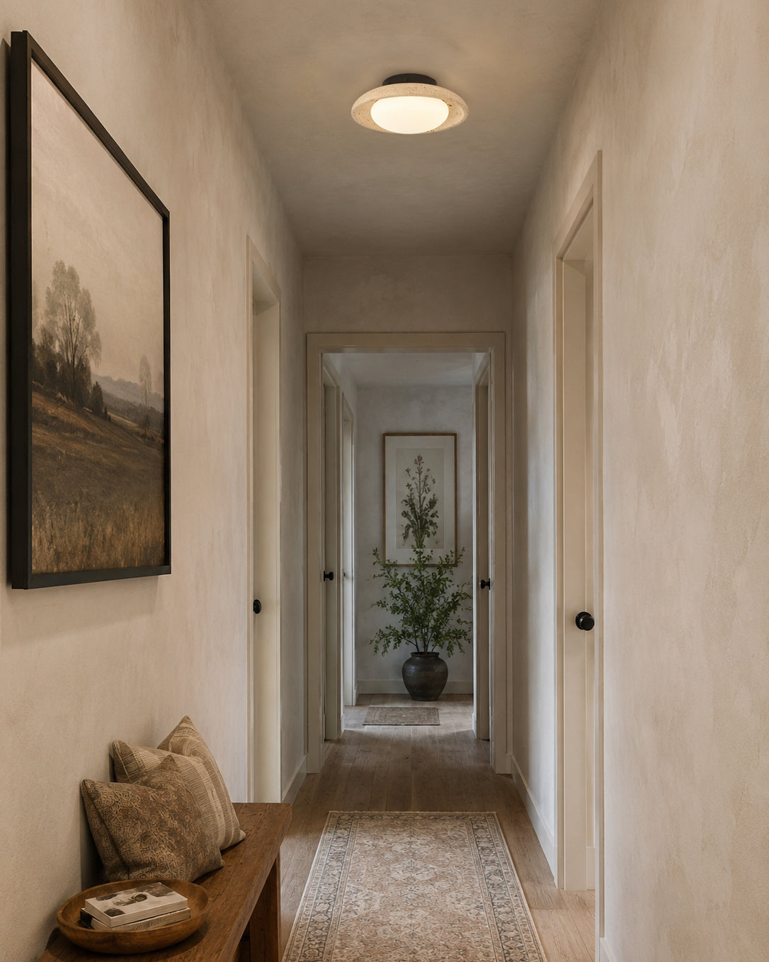 Sableth Travertine Ceiling Mount