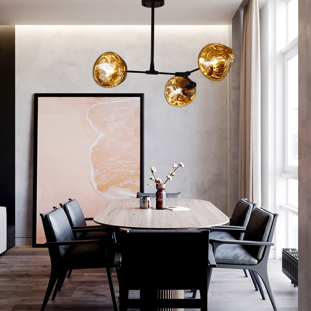 Rebogum Modern Globe Lava 3 Pendant Light Fixture