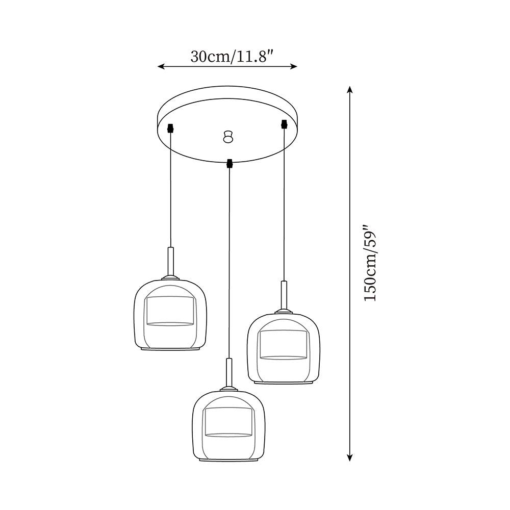 Vopurem Minimalist Pendant Light Glass Smoke Gray