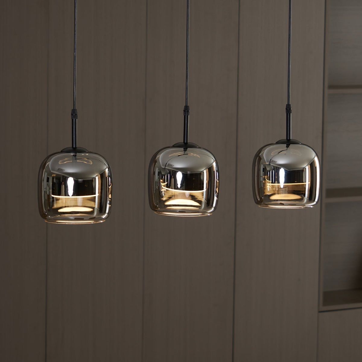 Vopurem Minimalist Pendant Light Glass Smoke Gray