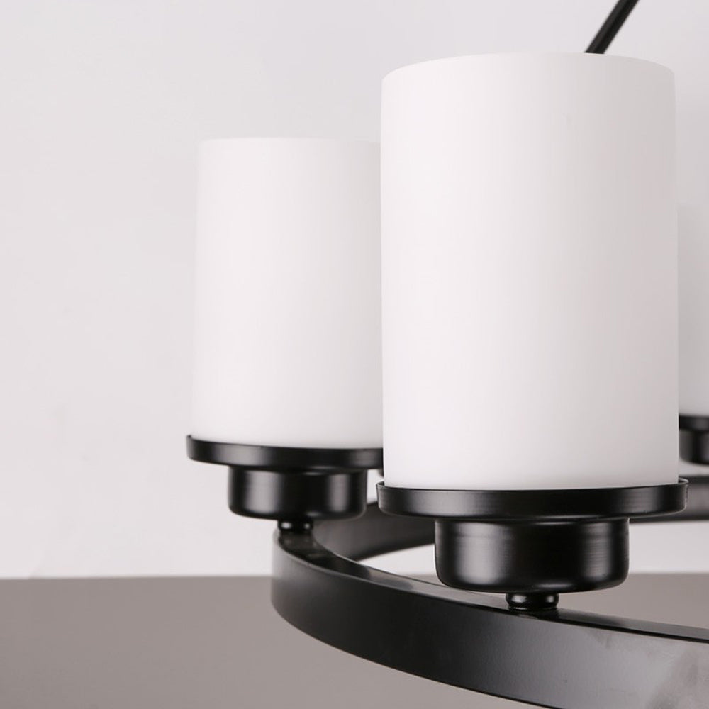 Ribonat Retro Black Metal/Glass Chandelier for Living Room