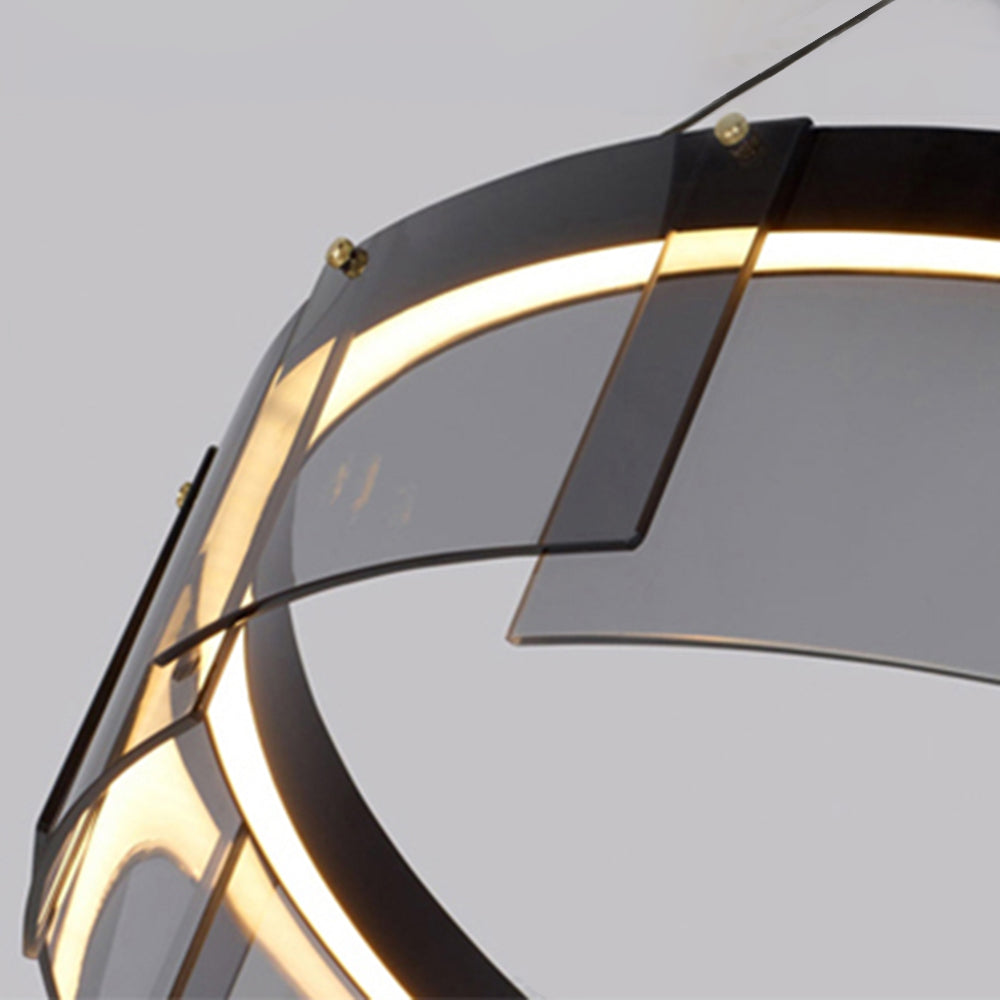 Mutoges Modern Ring Metal Pendant Light, Black