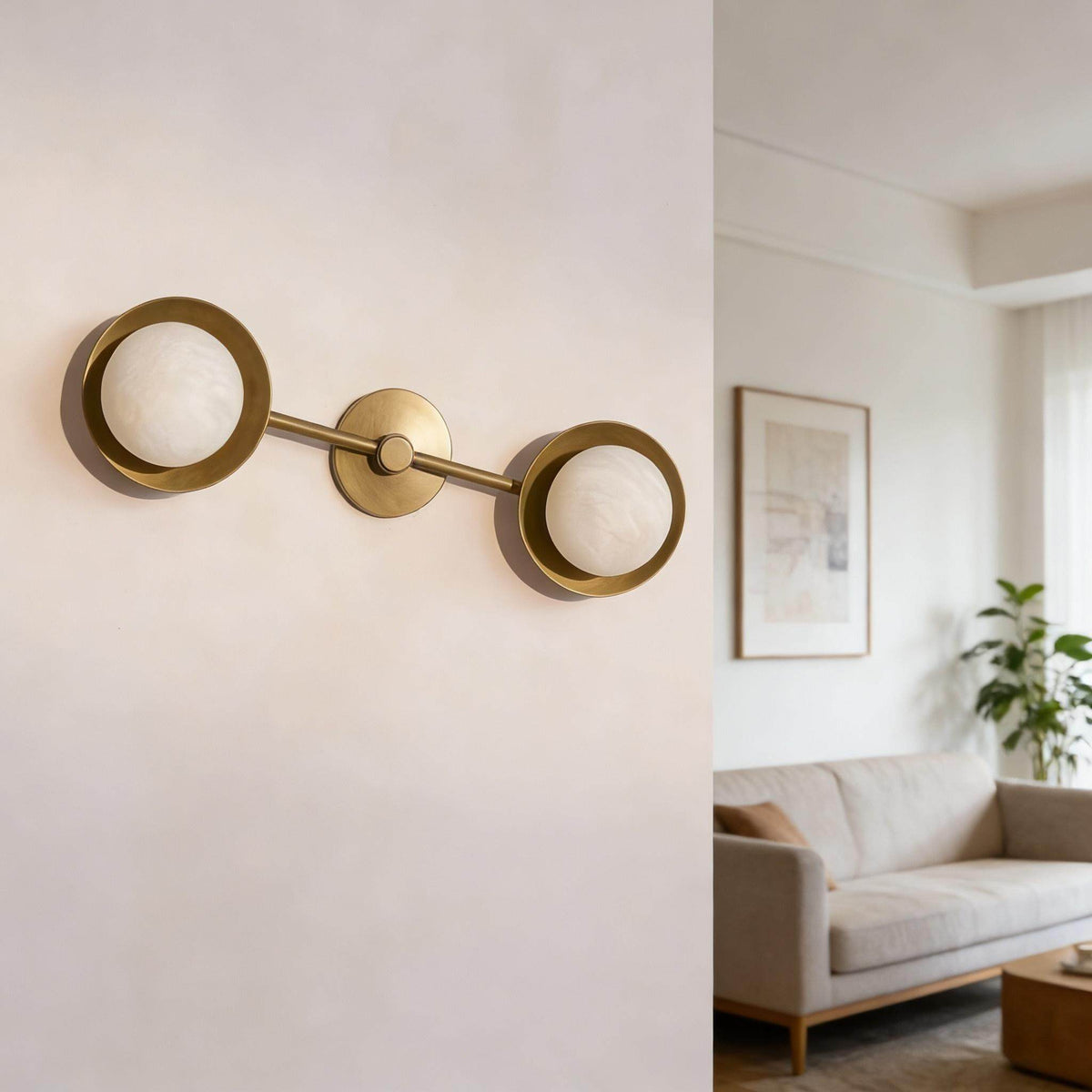 Alberora Halo Alabaster Wall Light