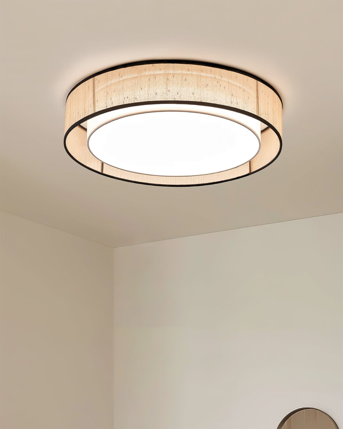 Fioiraya Linen Flush Mount Ceiling Light