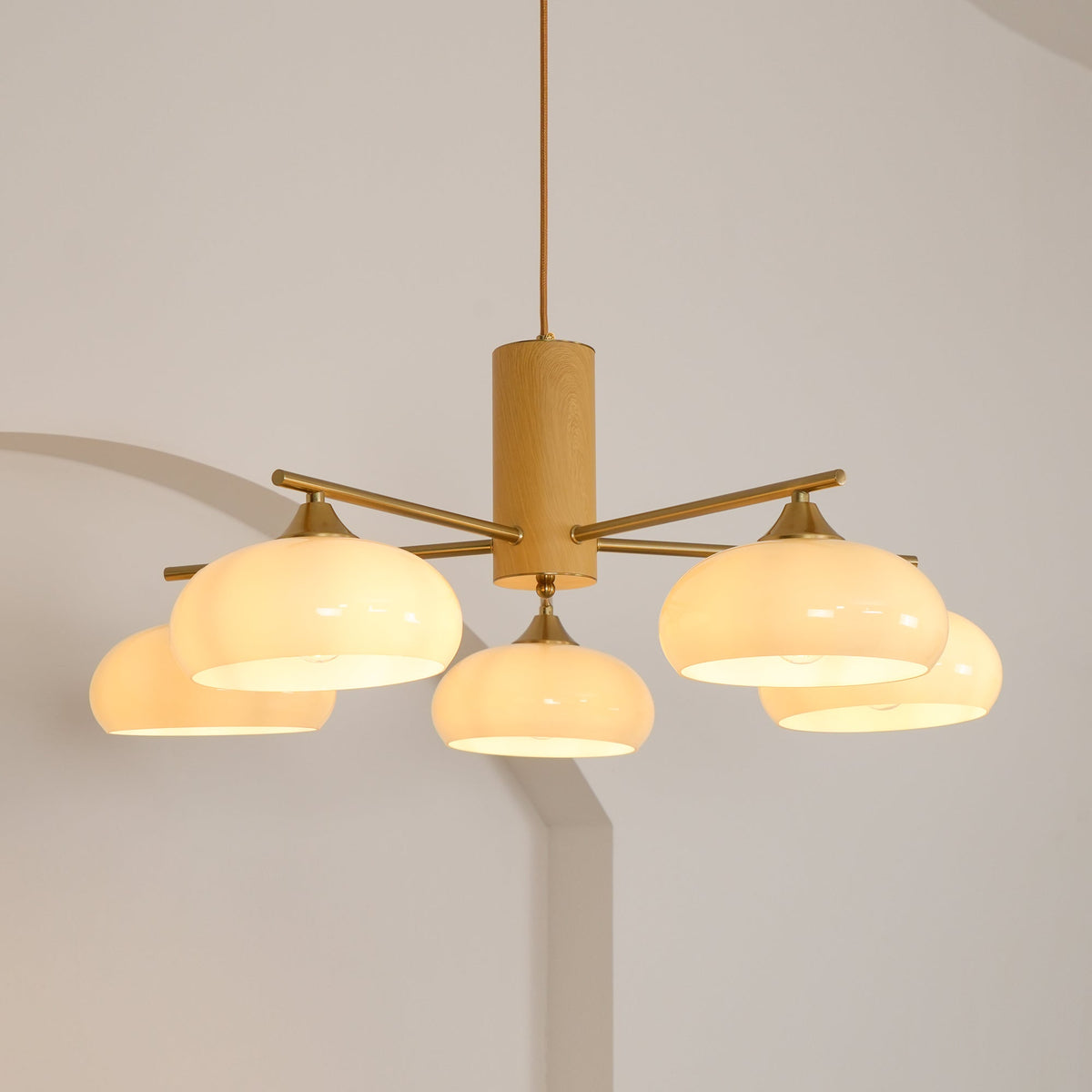 Nova Natural Persimmon Glass Chandelier-Relic Pieces