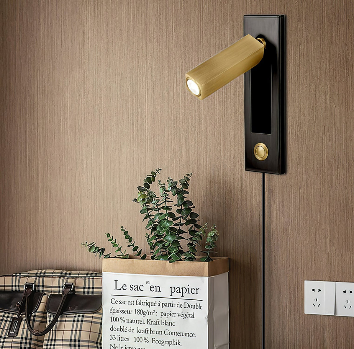 Velerelia Embedded Bedside Plug-in Sconce Wall lamp