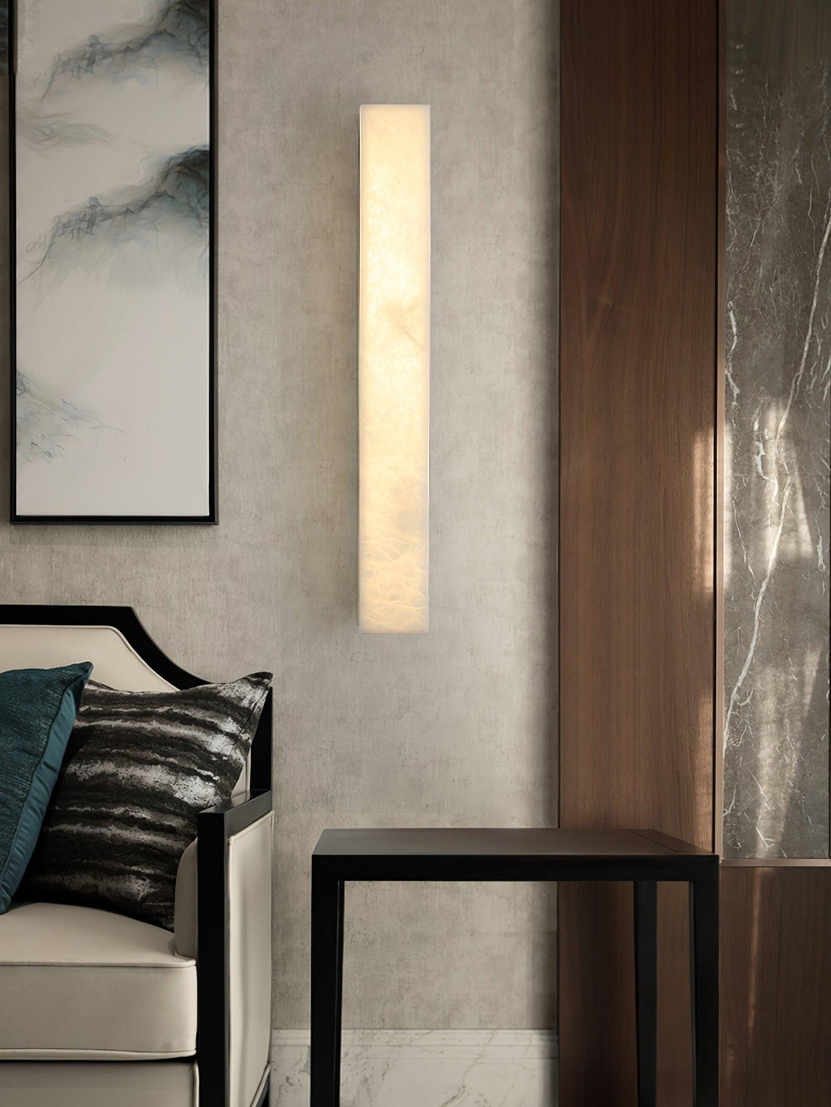 Nivearia Minimalist Alabaster Wall Lamp Rectangular