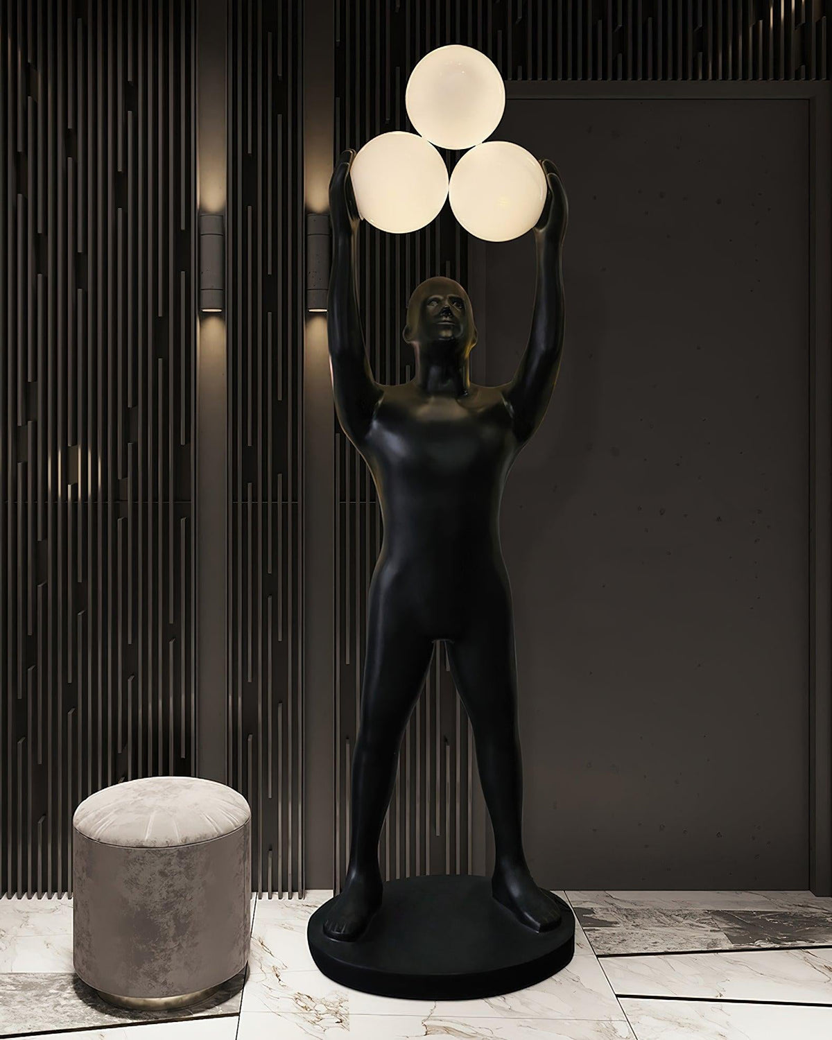 Athranis Uplifted Black Sculptural Floor Lamp