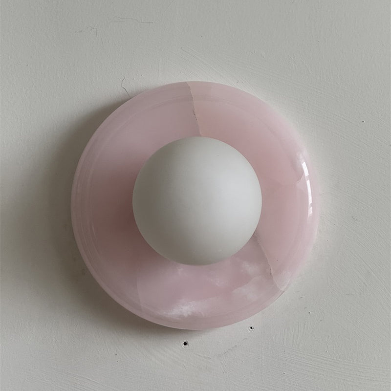Luminenne Pink Onyx Wall Sconce