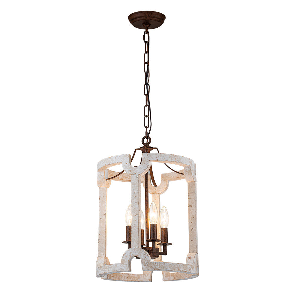 Noreli Farmhouse Wood Cylinder Pendant Light-Relic Pieces