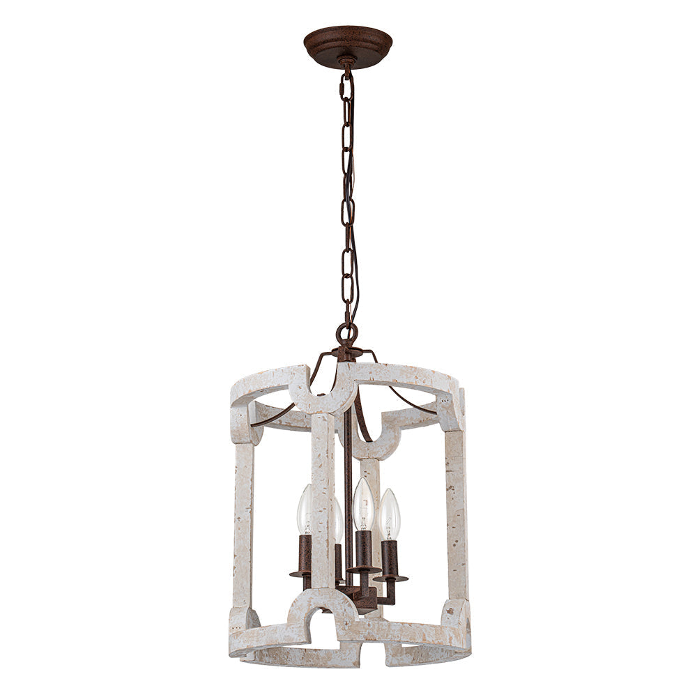 Noreli Farmhouse Wood Cylinder Pendant Light-Relic Pieces