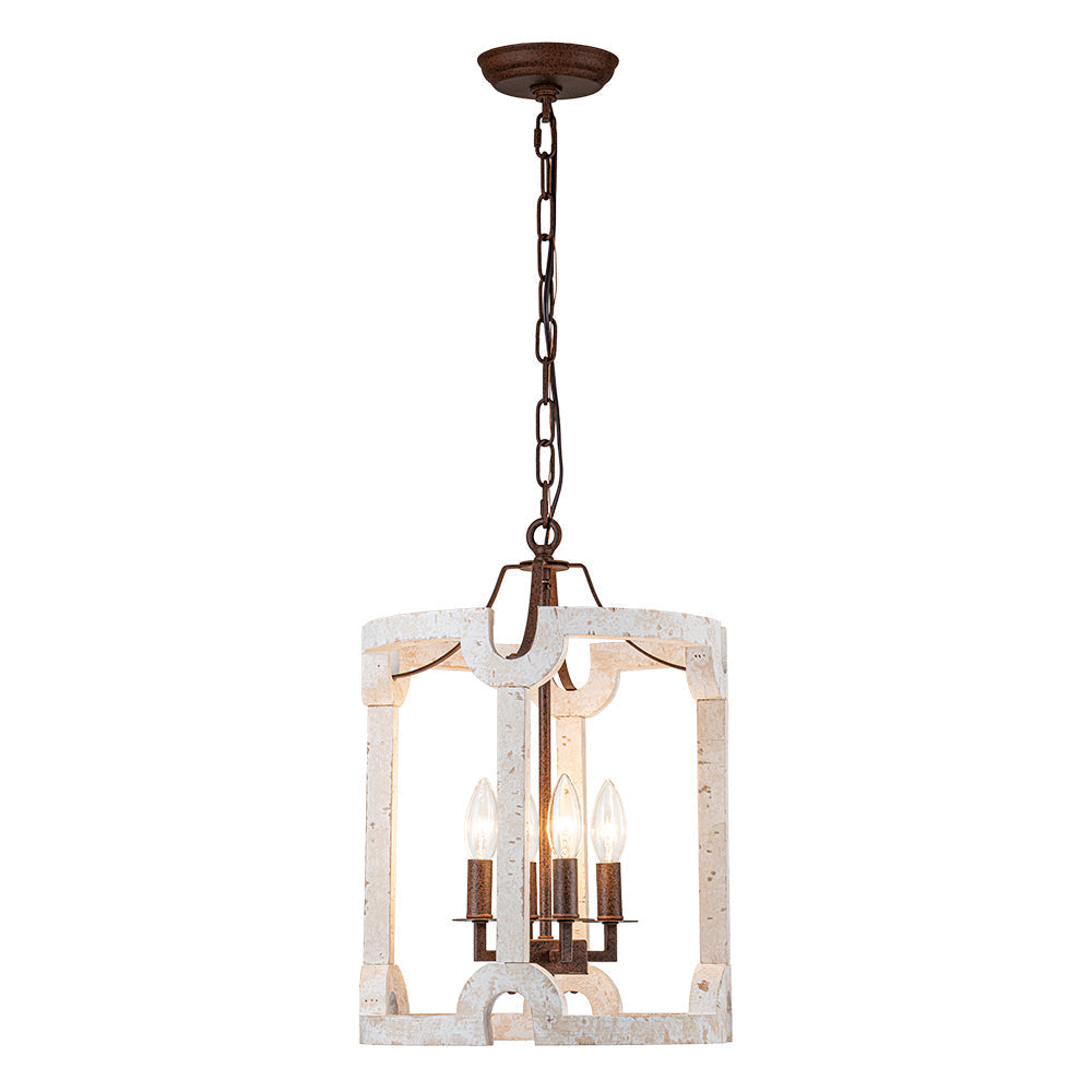 Noreli Farmhouse Wood Cylinder Pendant Light-Relic Pieces