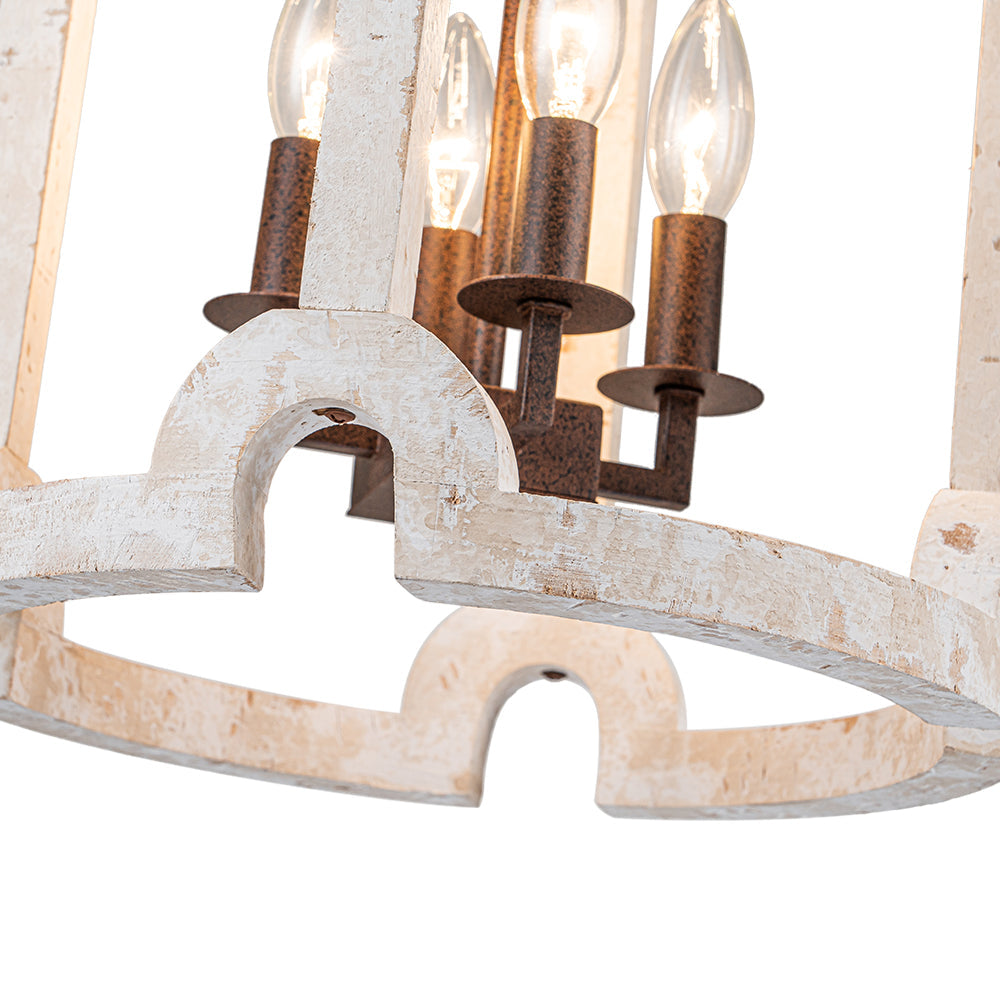 Noreli Farmhouse Wood Cylinder Pendant Light-Relic Pieces