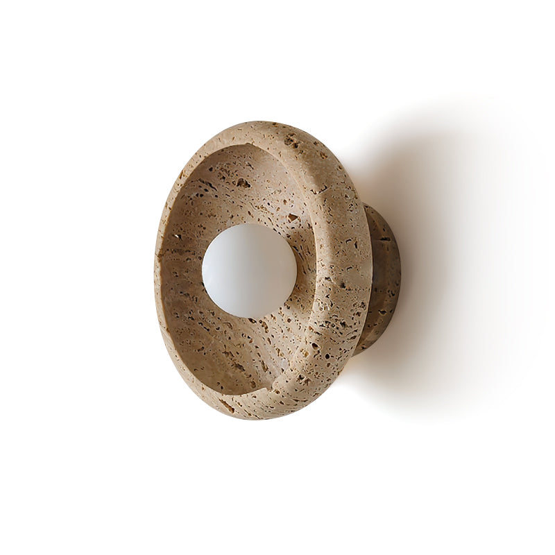 Neptune Travertine Wall Light Ring-shaped
