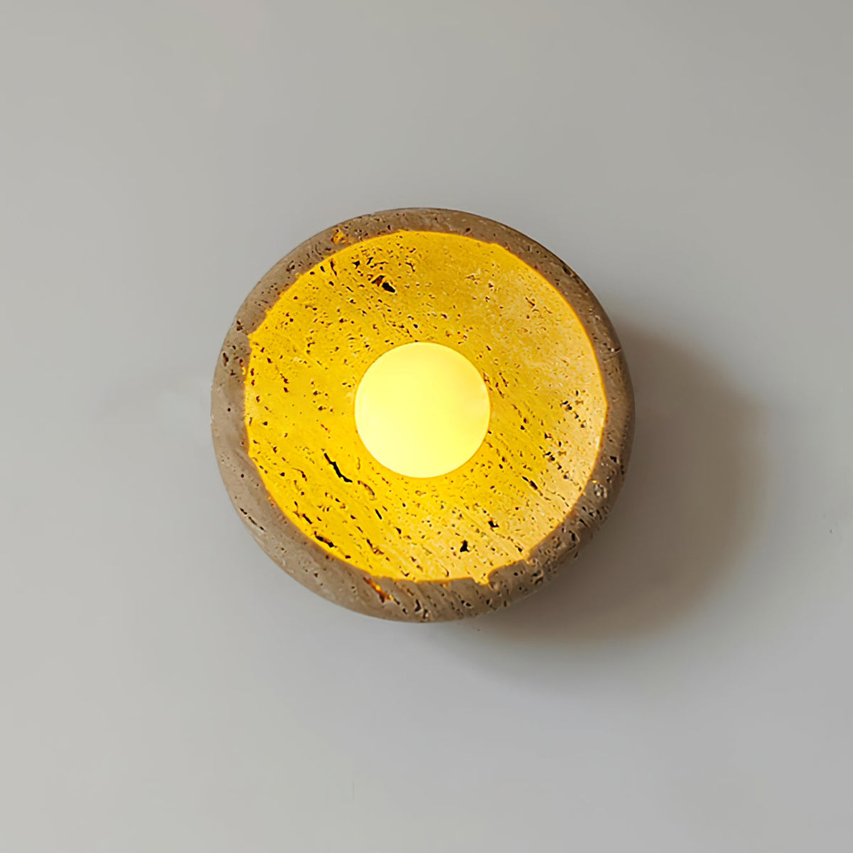Neptune Travertine Wall Light Ring-shaped