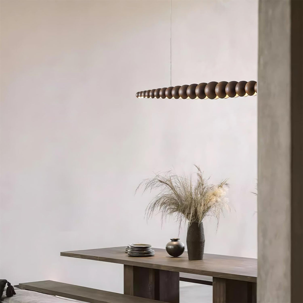 Terubur Beaded Wooden Chandelier