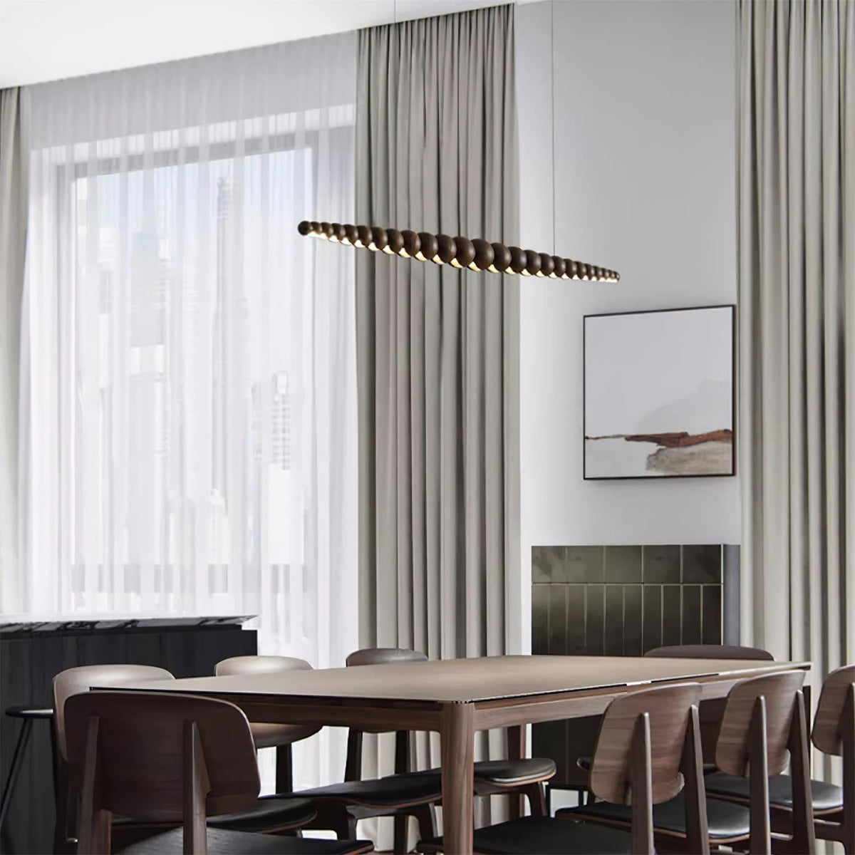 Terubur Beaded Wooden Chandelier