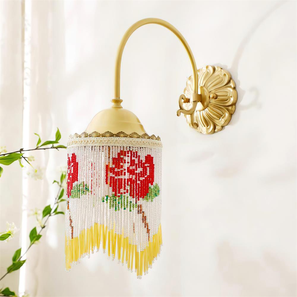 Teriorine Flamenco Vintage Beaded Wall Lamp