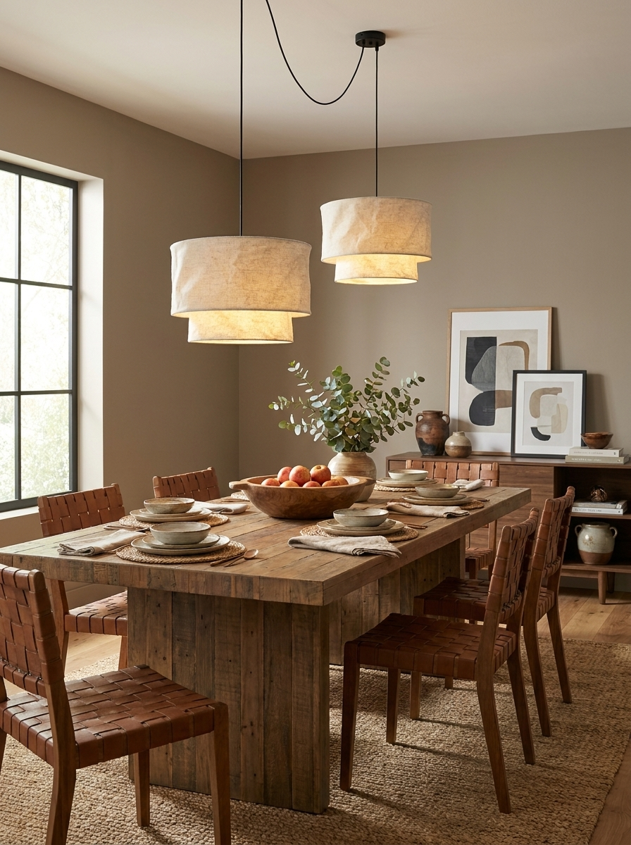 Merrinford Linen Drum Pendant Lamp
