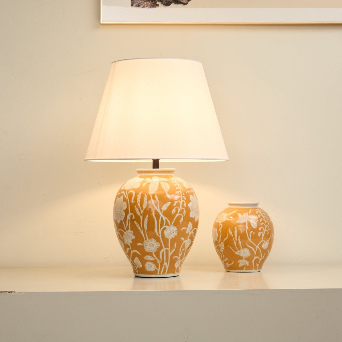 Dahlia Floral Ceramic Table Lamp