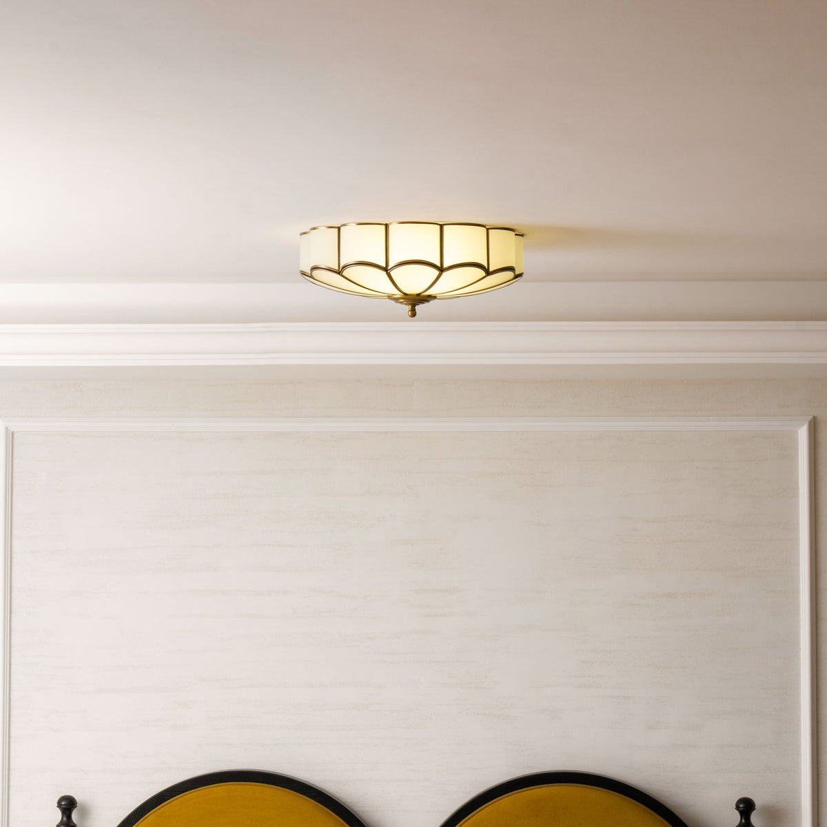 Delacourt Flower Shape Glass Flush Mount Ceiling Light