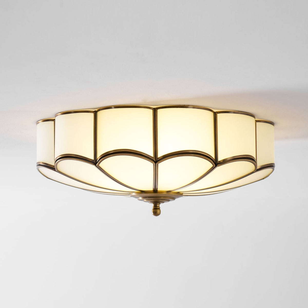Delacourt Flower Shape Glass Flush Mount Ceiling Light